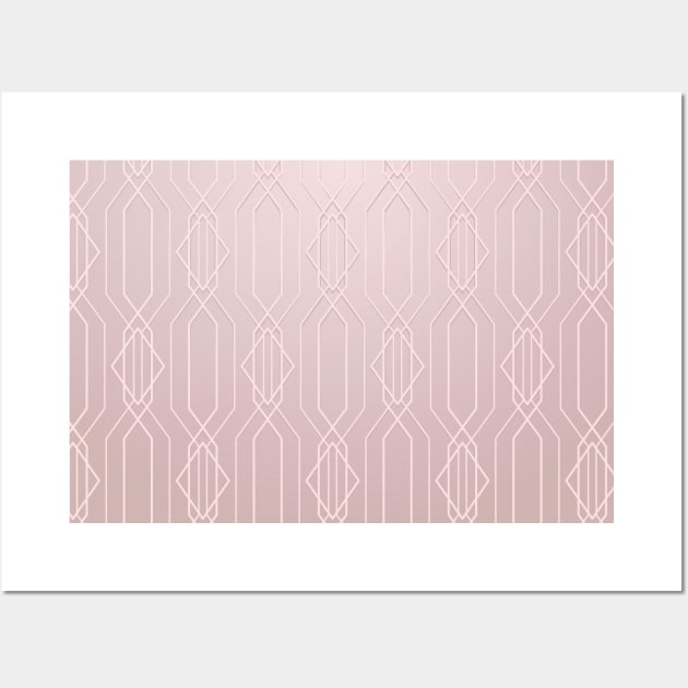 Elegant Pink Geo Wall Art by NewburyBoutique